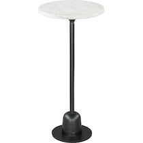 capped white black side table   