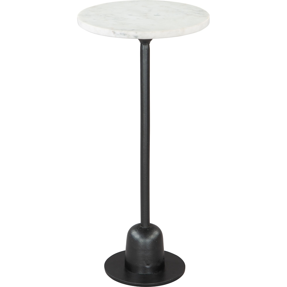 capped white black side table   