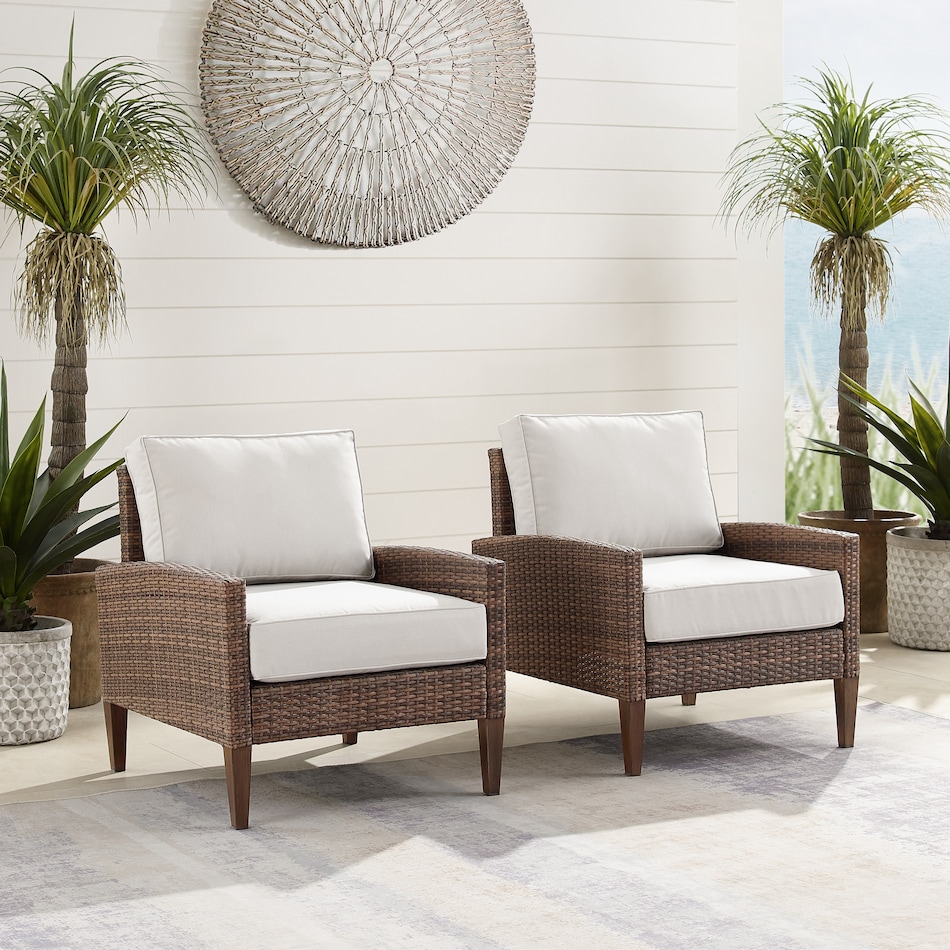 capri dark brown outdoor chair set   