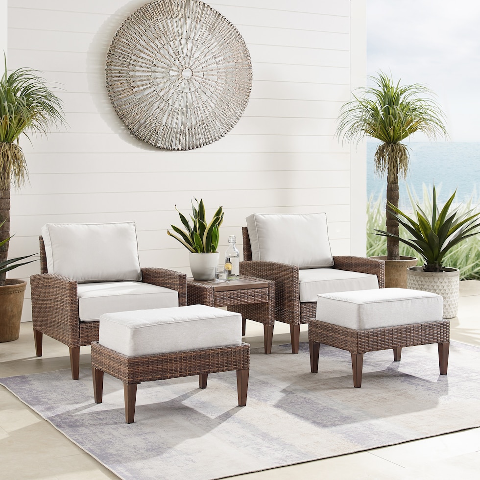 capri dark brown outdoor chair set   
