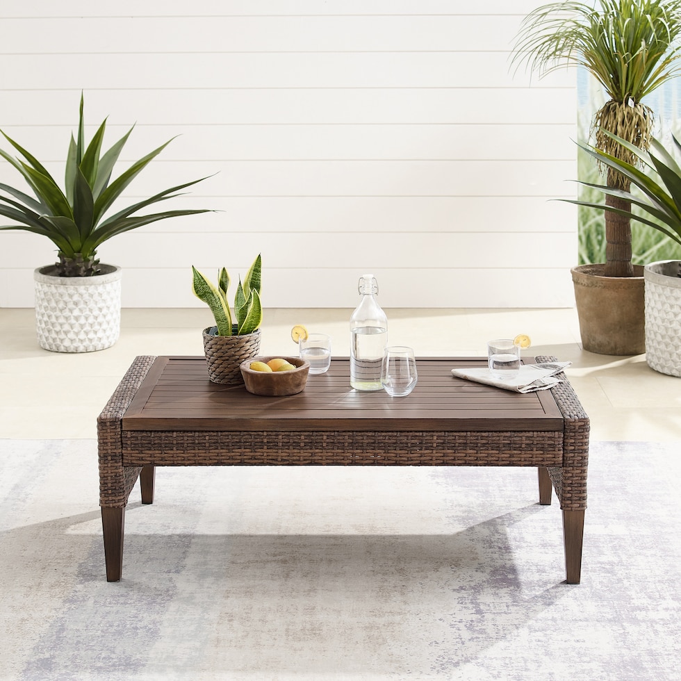 capri dark brown outdoor coffee table   