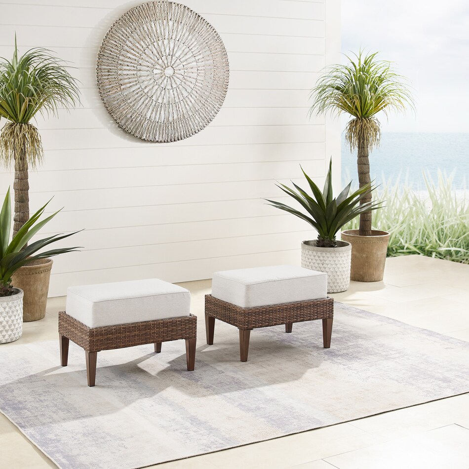 capri dark brown outdoor ottoman   