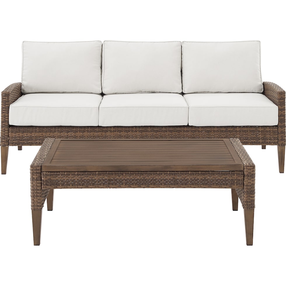 capri dark brown outdoor sofa set   