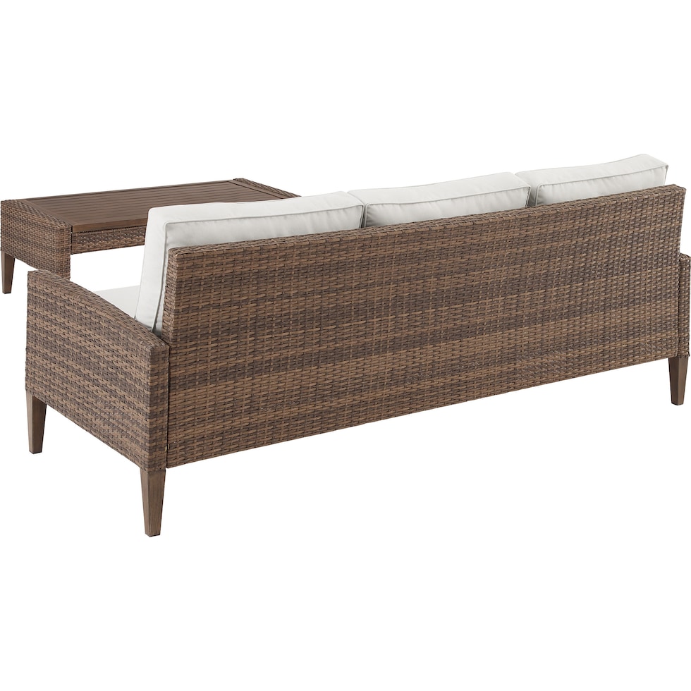 capri dark brown outdoor sofa set   