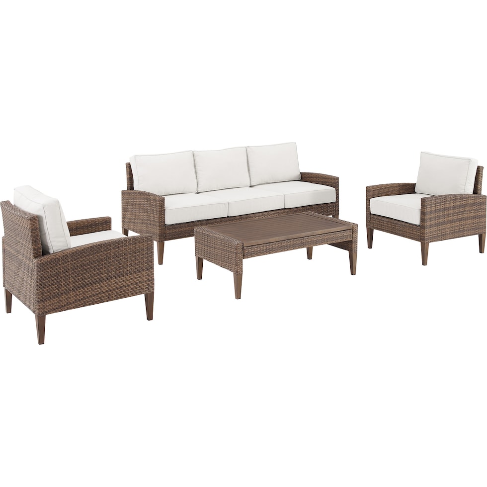 capri dark brown outdoor sofa set   