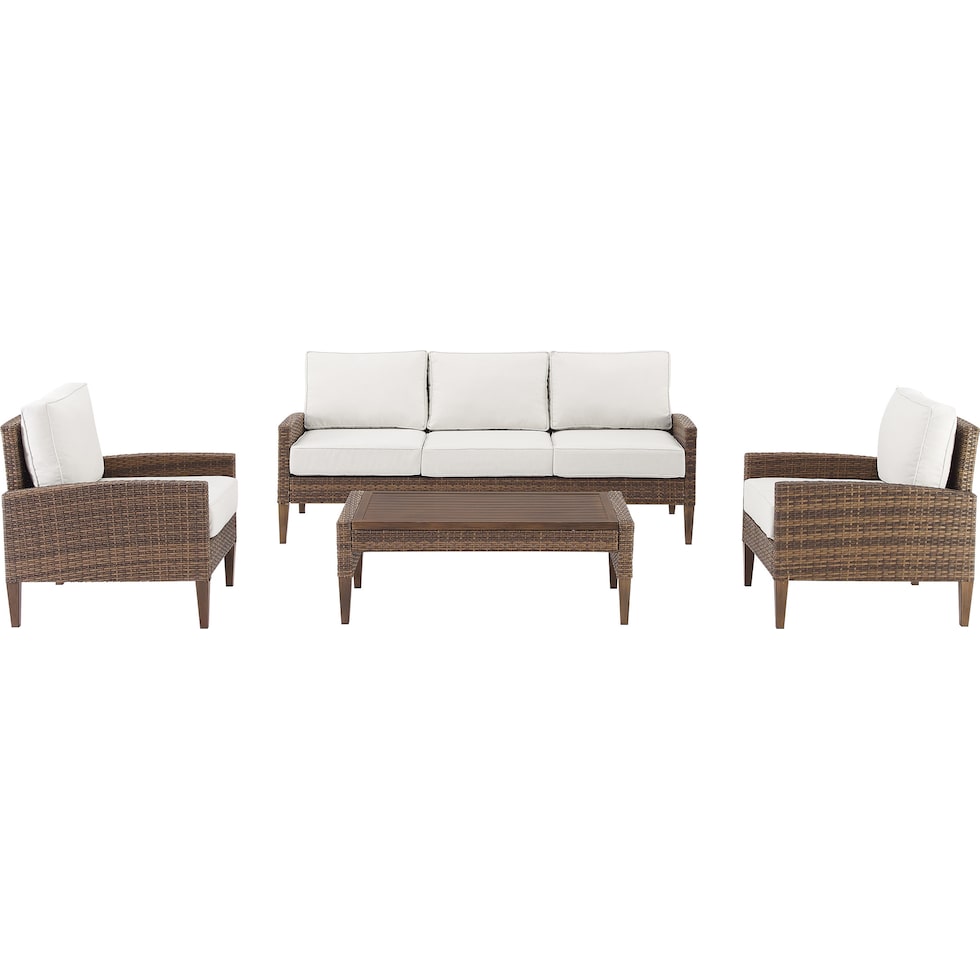 capri dark brown outdoor sofa set   