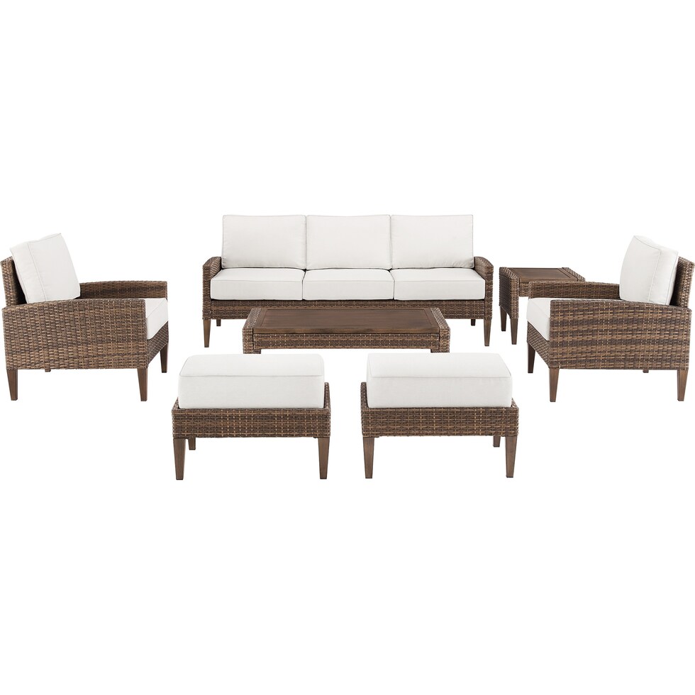 capri dark brown outdoor sofa set   