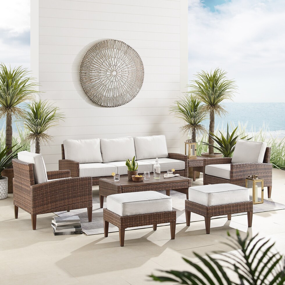 capri dark brown outdoor sofa set   