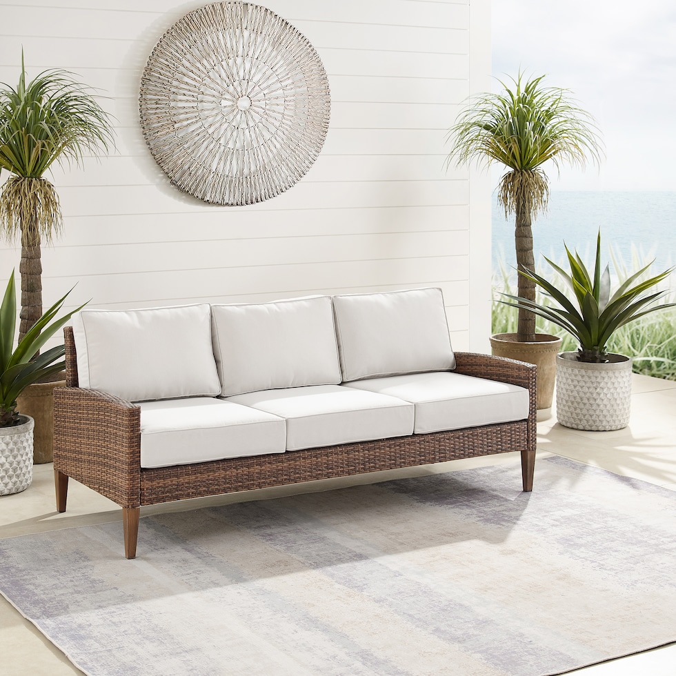 capri dark brown outdoor sofa   