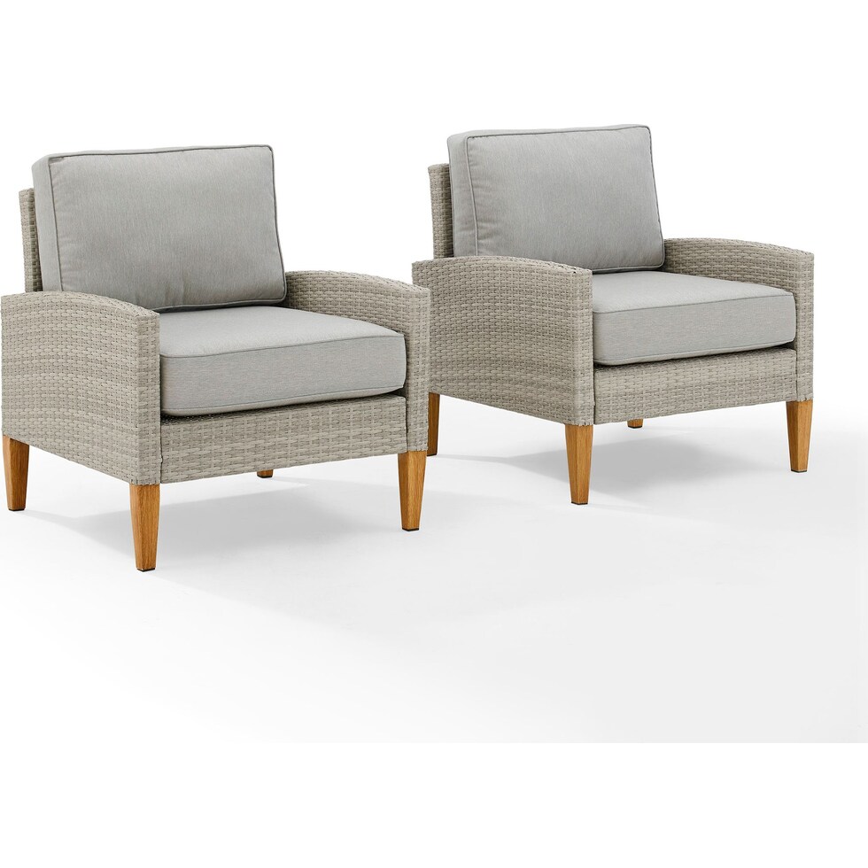 capri gray outdoor chair set   