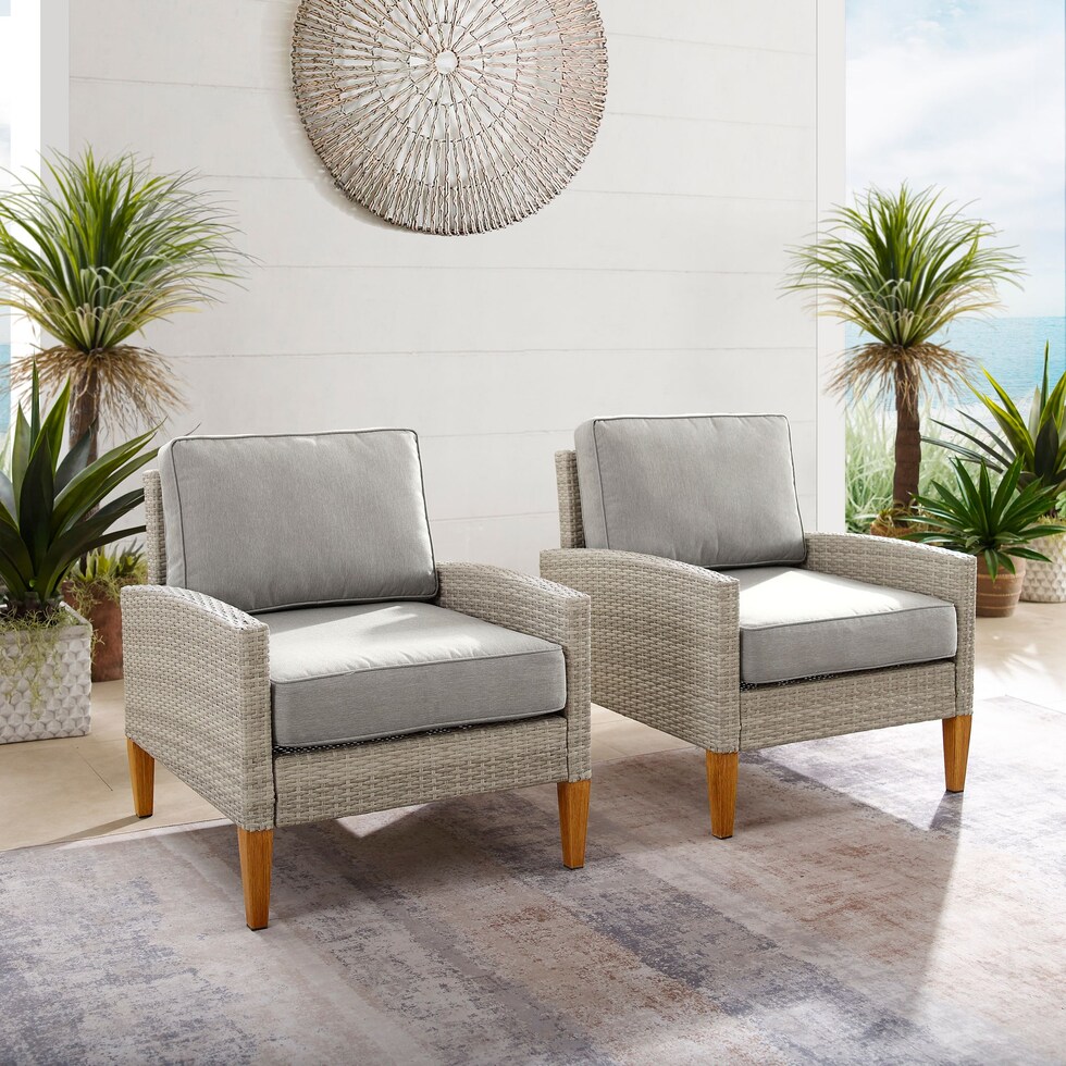 capri gray outdoor chair set   