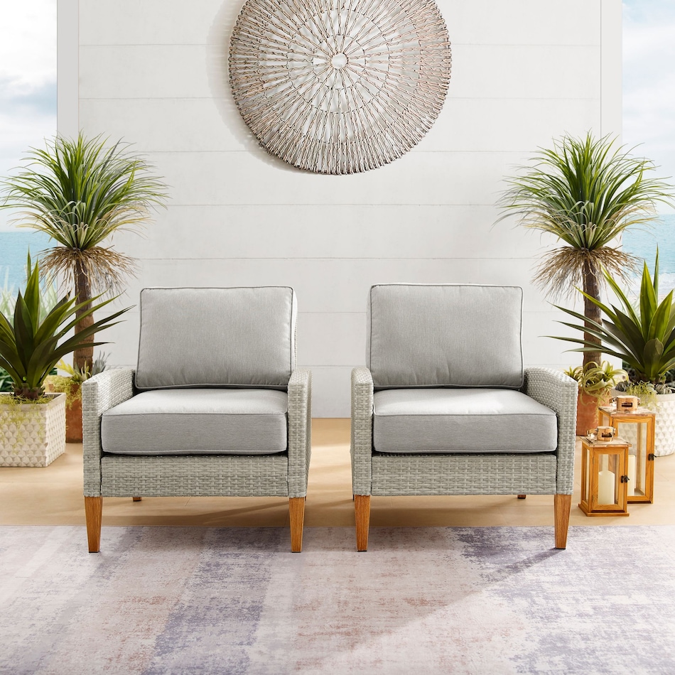capri gray outdoor chair set   