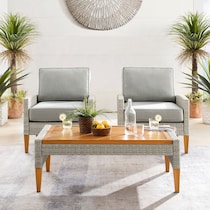 capri gray outdoor chair set   