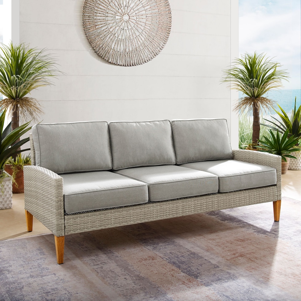 capri gray outdoor sofa   