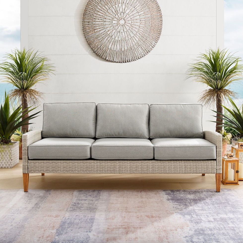 capri gray outdoor sofa   