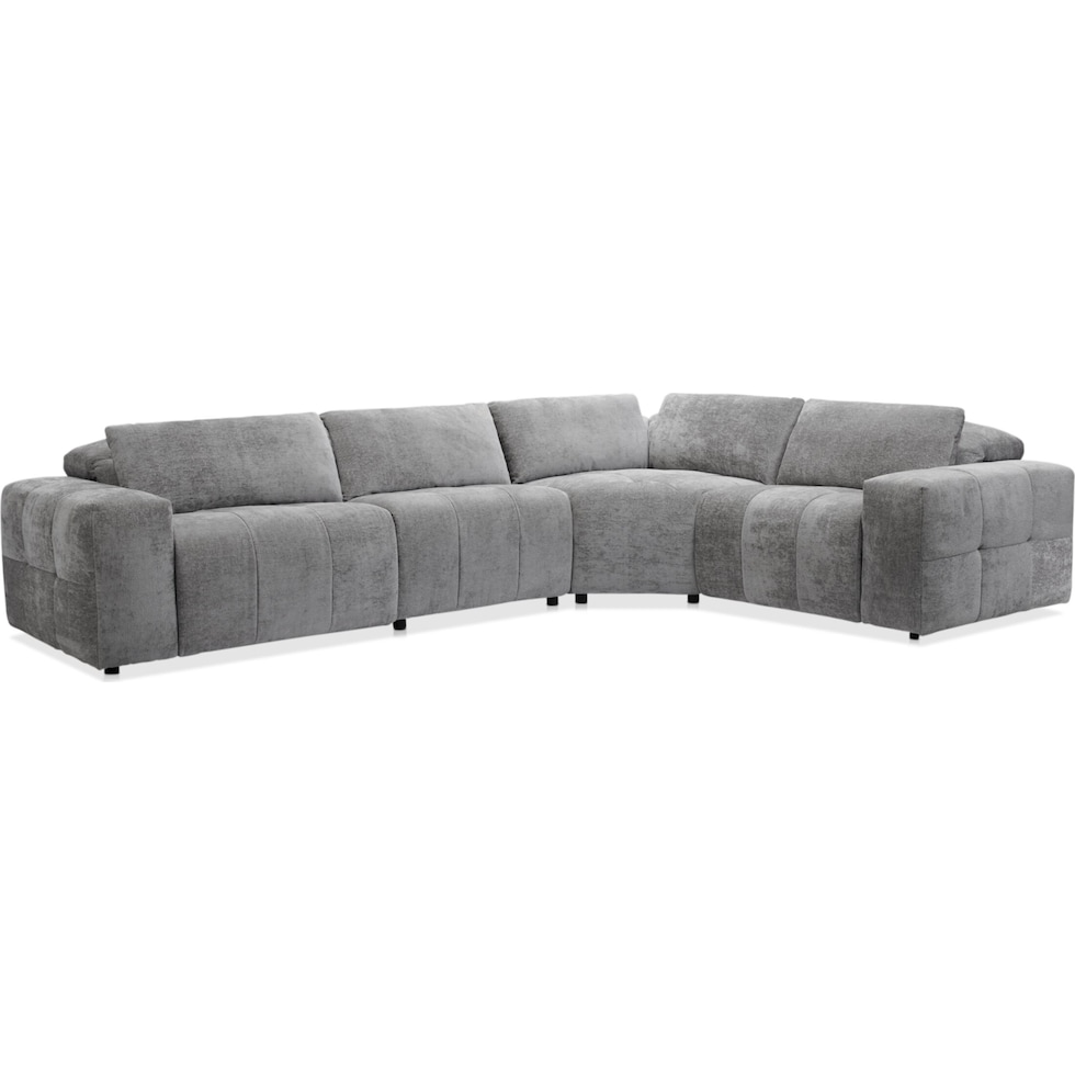 caprice silver sectional   