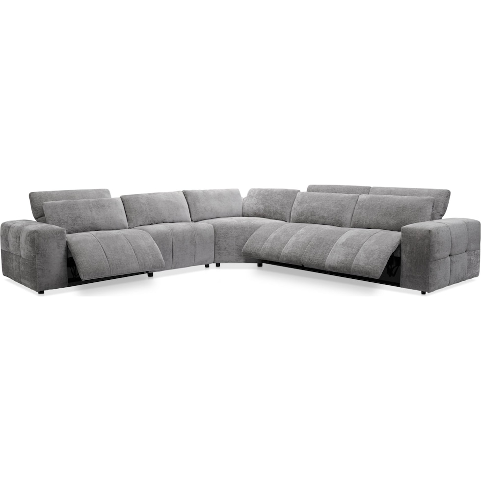 caprice silver sectional   