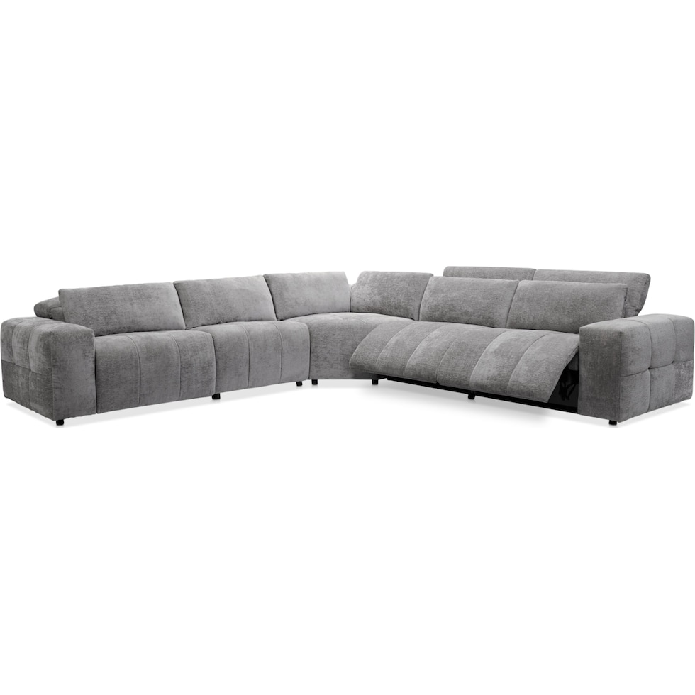 caprice silver sectional   