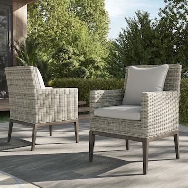 Caribbean Outdoor Set of 2 Dining Armchairs