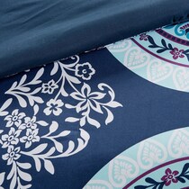 carise blue queen bedding set   