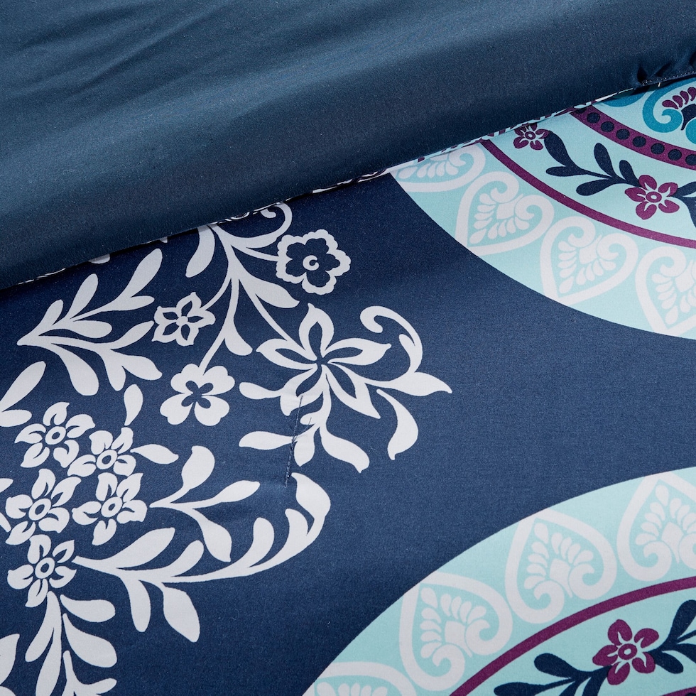 carise blue queen bedding set   