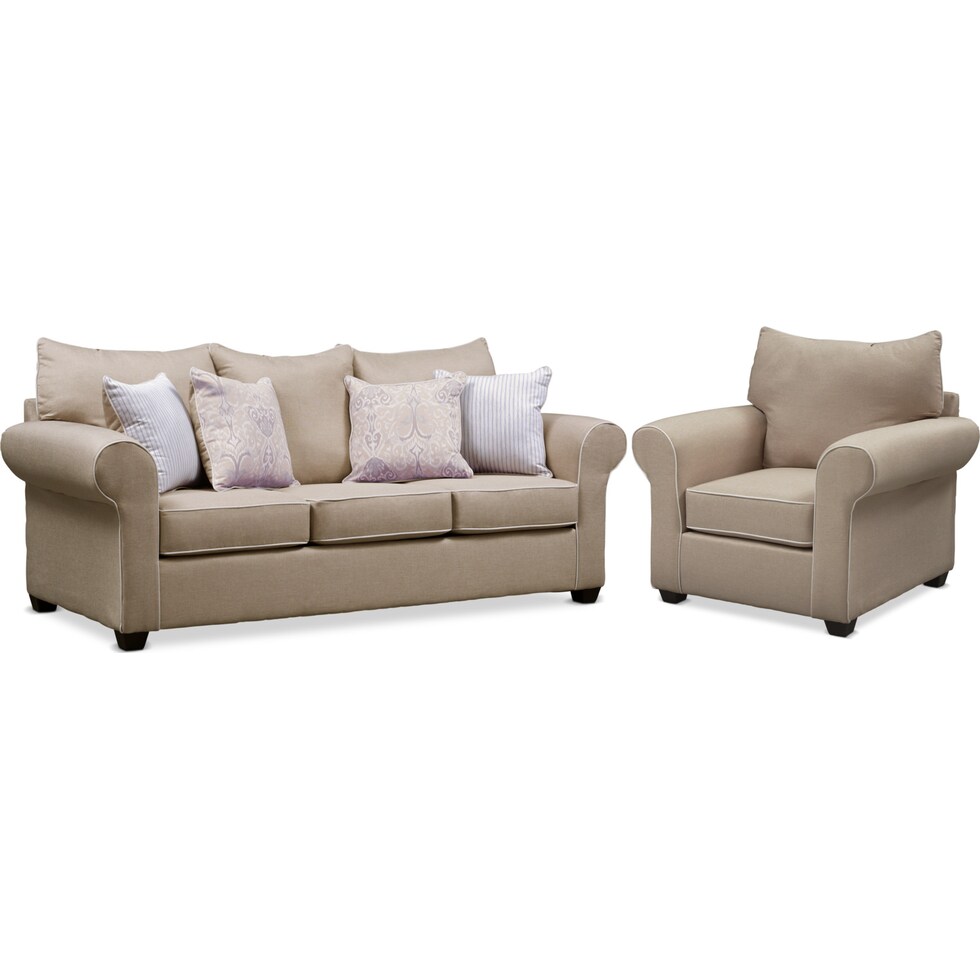carla light brown  pc sleeper living room   
