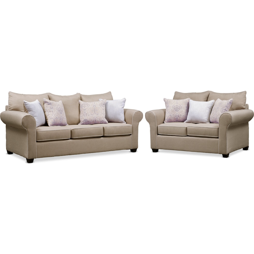 carla light brown  pc sleeper living room   