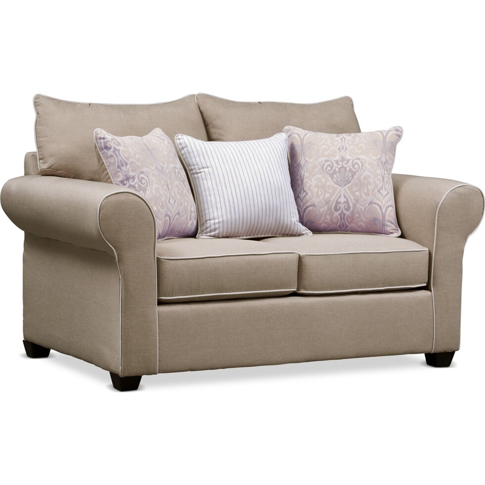 carla light brown loveseat   
