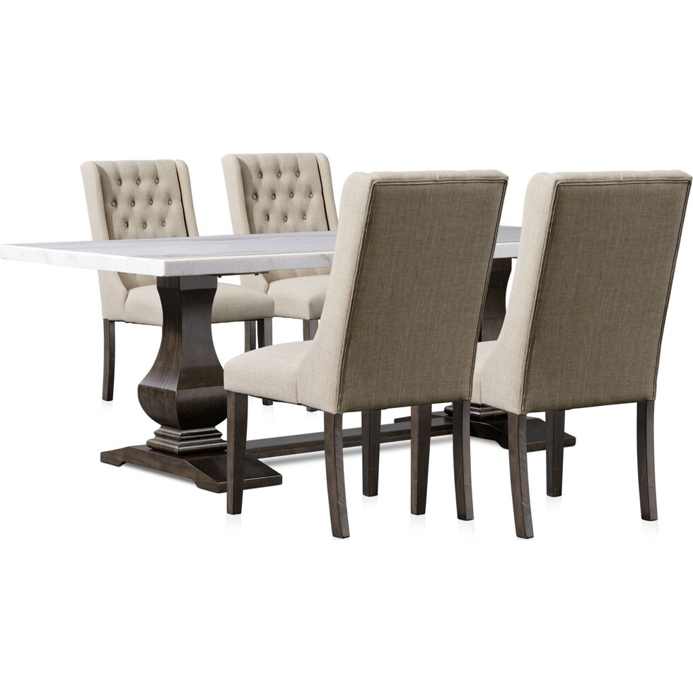 carlisle dark brown  pc dining room   