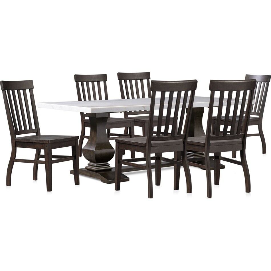 carlisle dark brown  pc dining room   