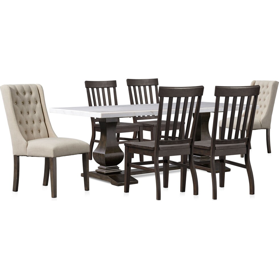 carlisle dark brown  pc dining room   
