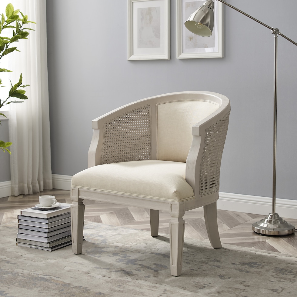 carmello white accent chair   