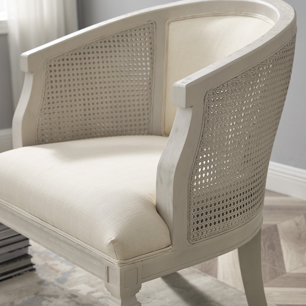 carmello white accent chair   