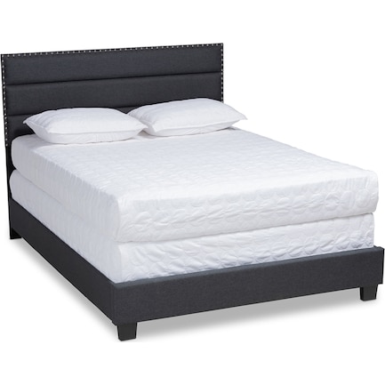 Carmen Full Upholstered Bed - Dark Gray/Black
