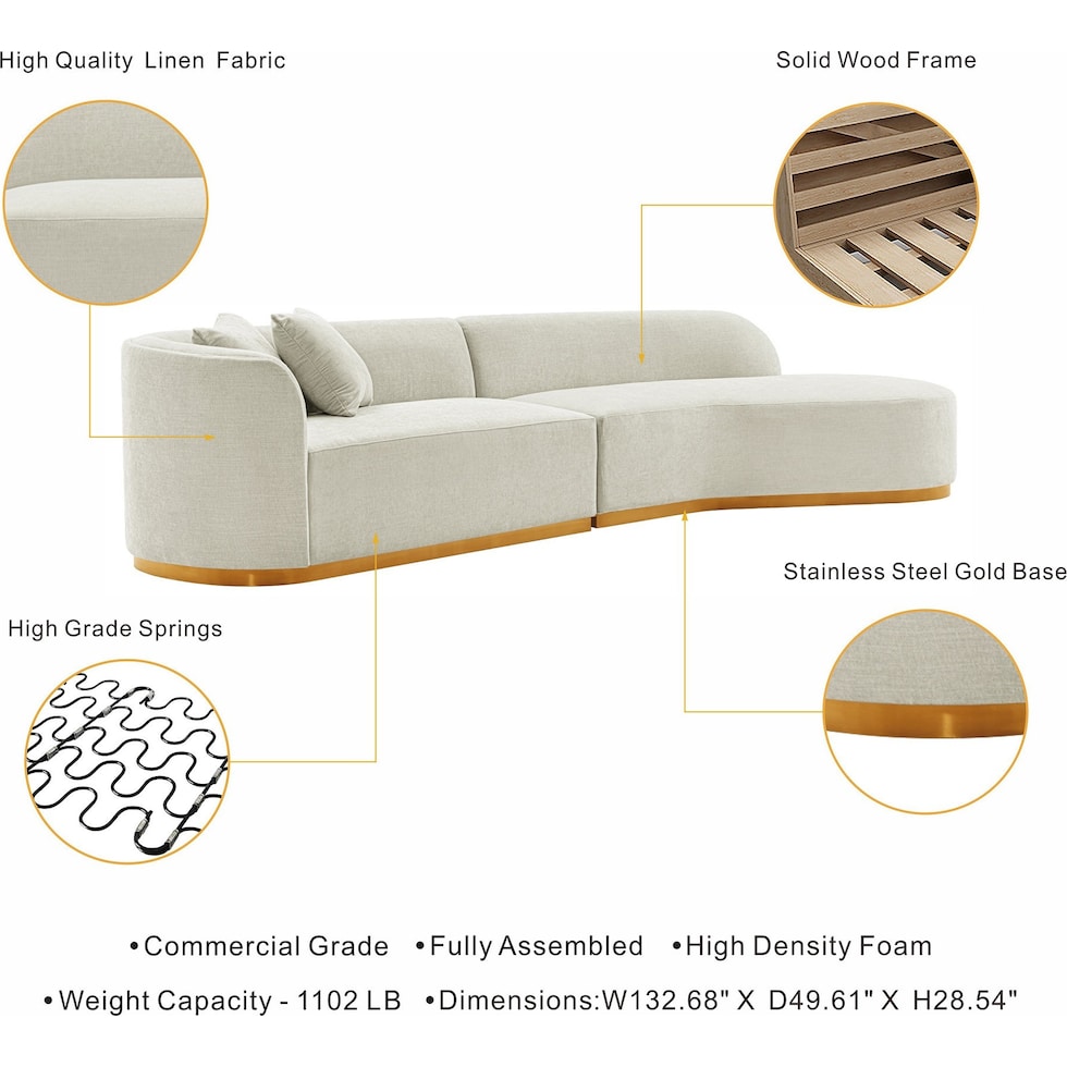 carmine ivory sofa   