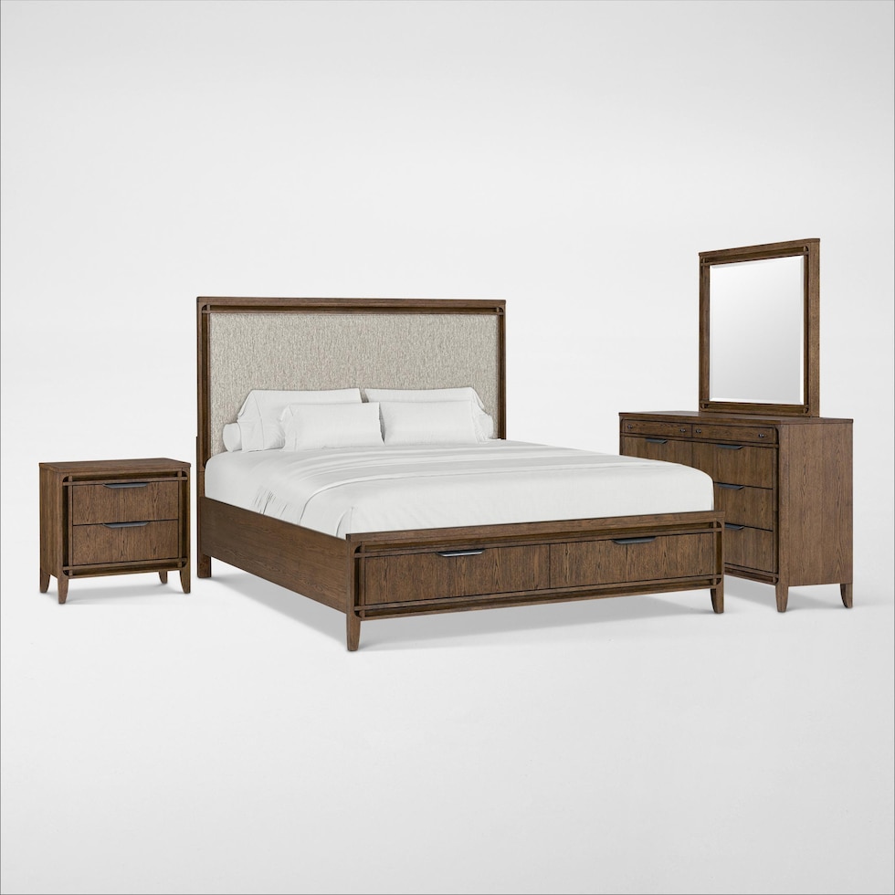 carter bedroom brown  pc king bedroom   