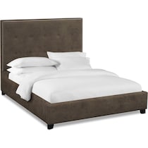 carter dark brown king upholstered bed   