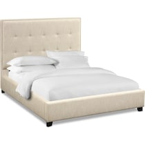 carter light brown queen upholstered bed   