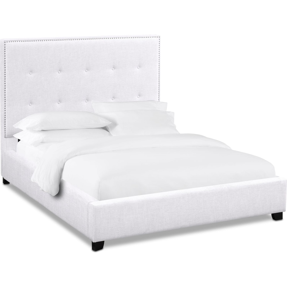 carter white king upholstered bed   