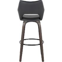 casio black vegan leather dark walnut bar stool   