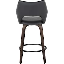 casio black vegan leather dark walnut counter height stool   