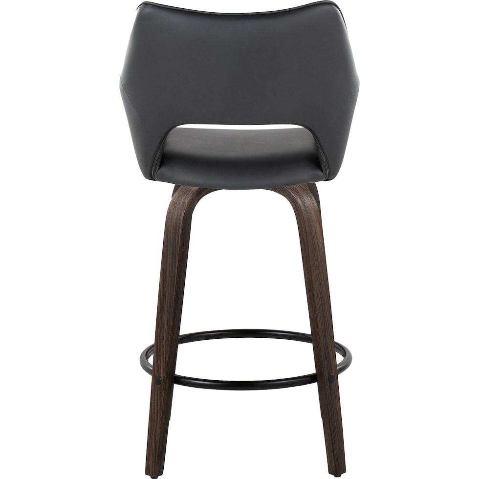 casio black vegan leather dark walnut counter height stool   