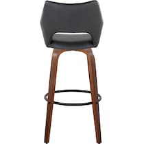 casio black vegan leather light walnut bar stool   