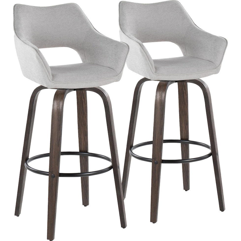 casio gray dark walnut bar stool   