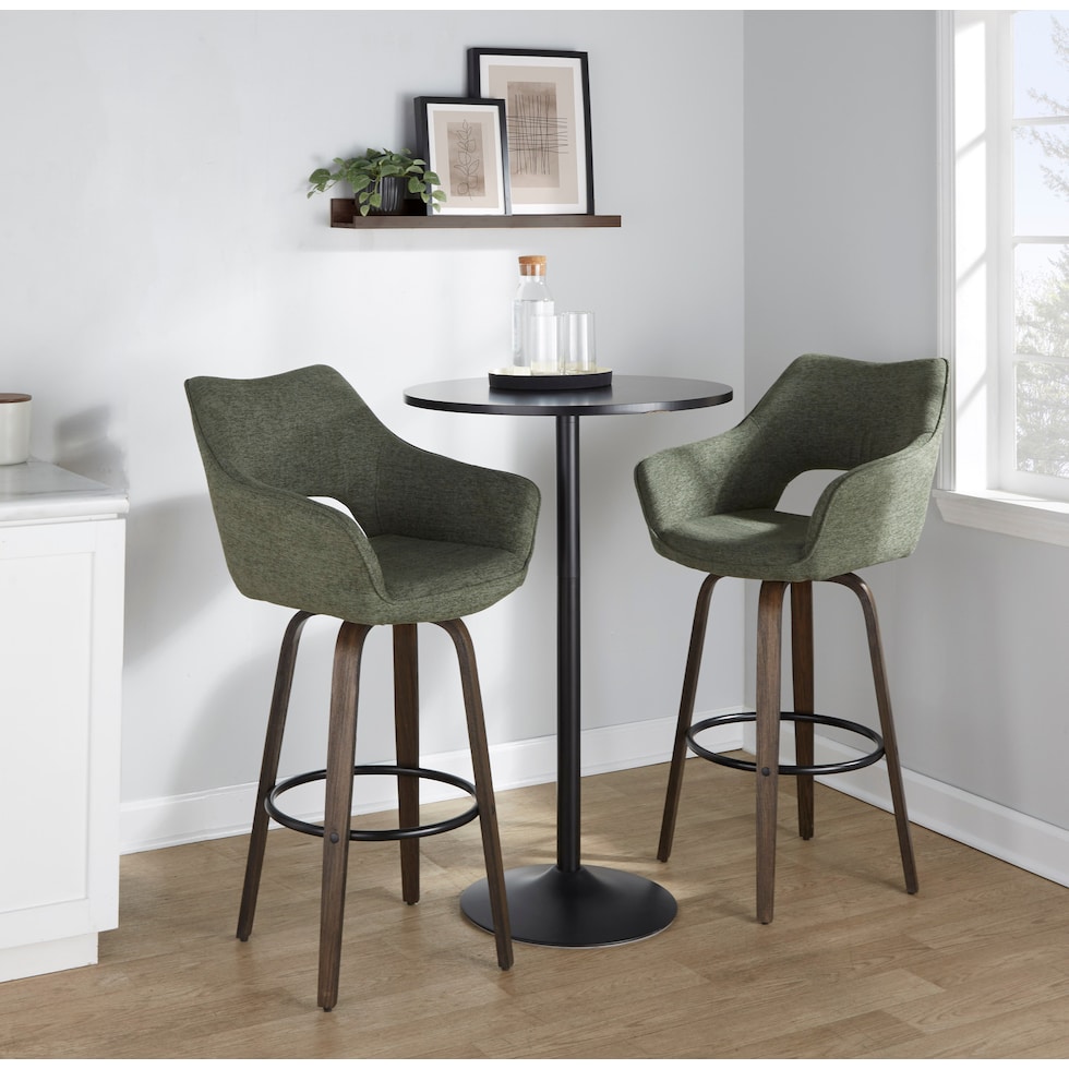 casio green dark walnut bar stool   