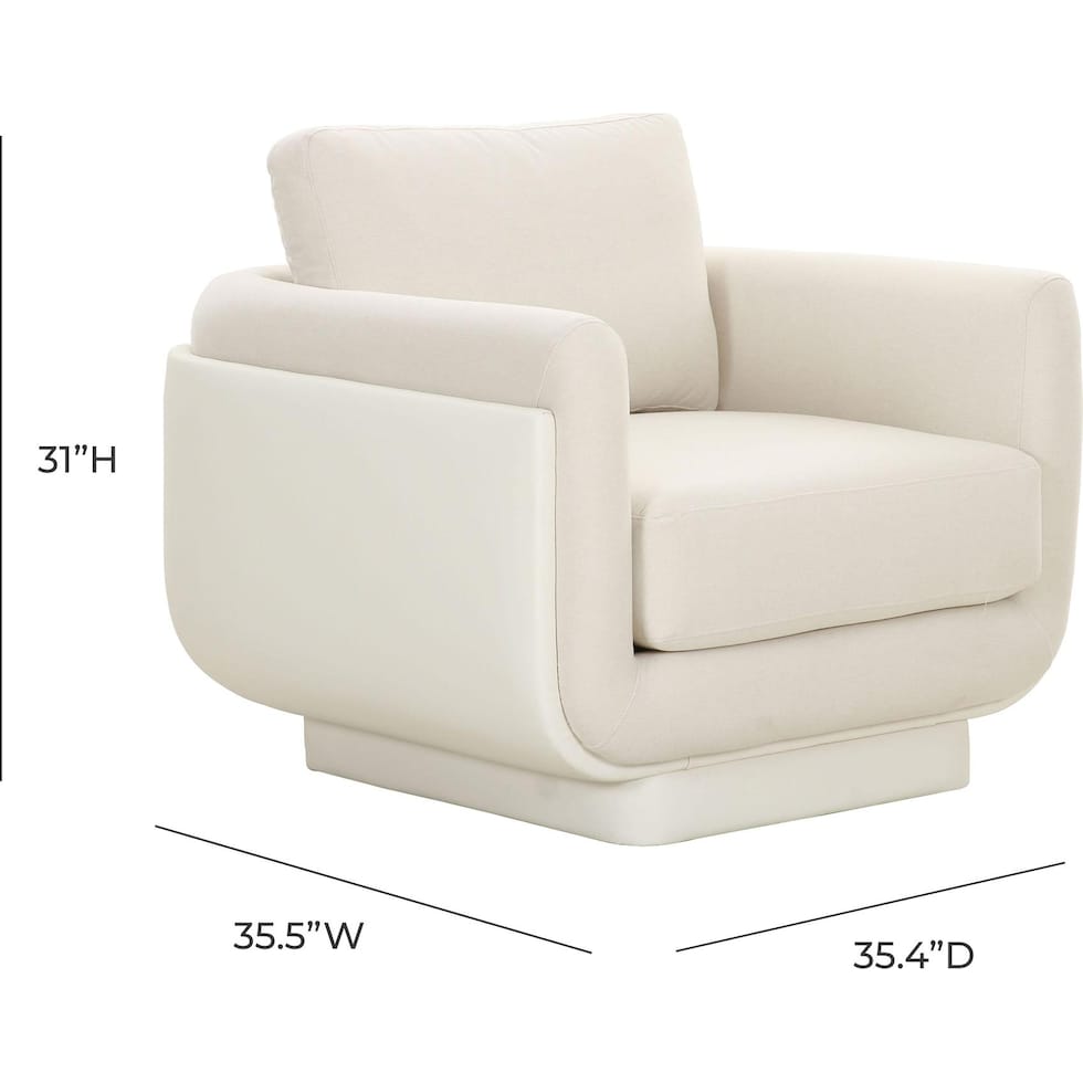 casper white accent chair   