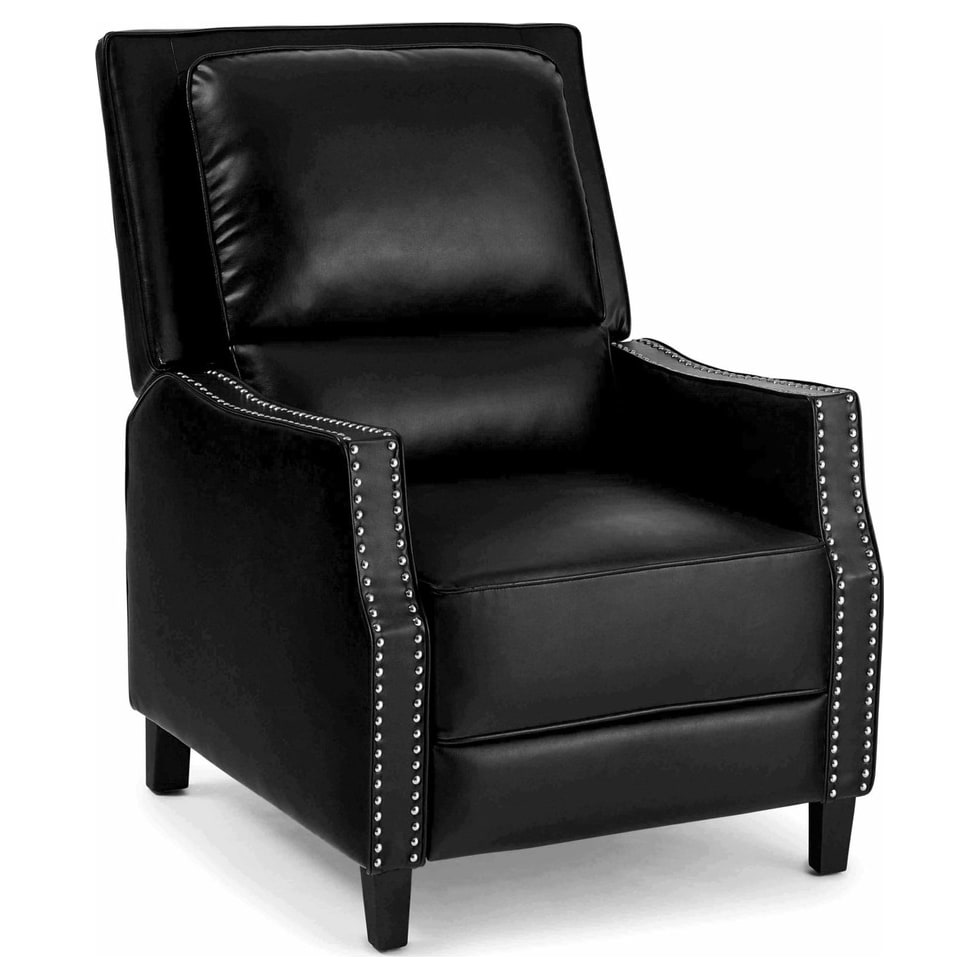 caspian black recliner   