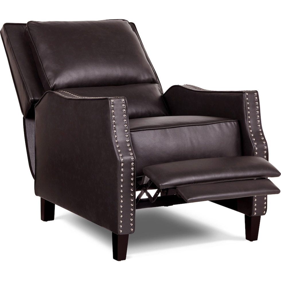 caspian dark brown recliner   