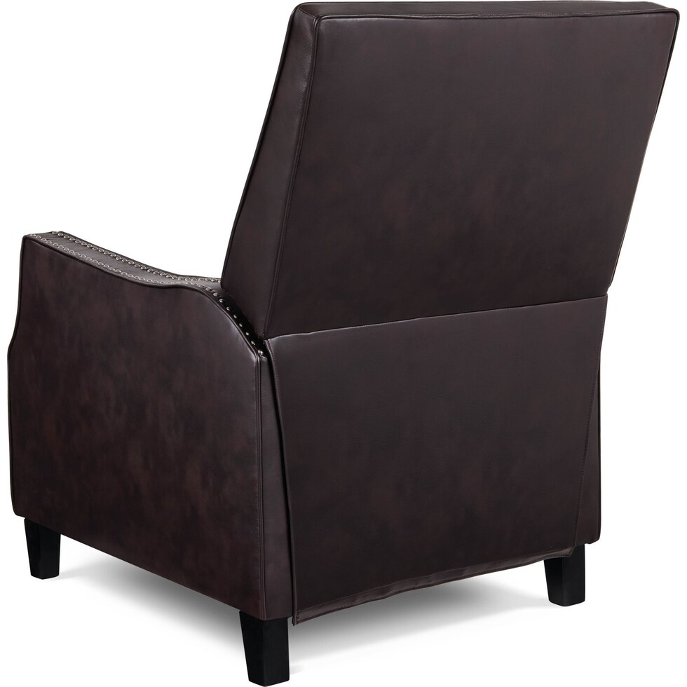 caspian dark brown recliner   