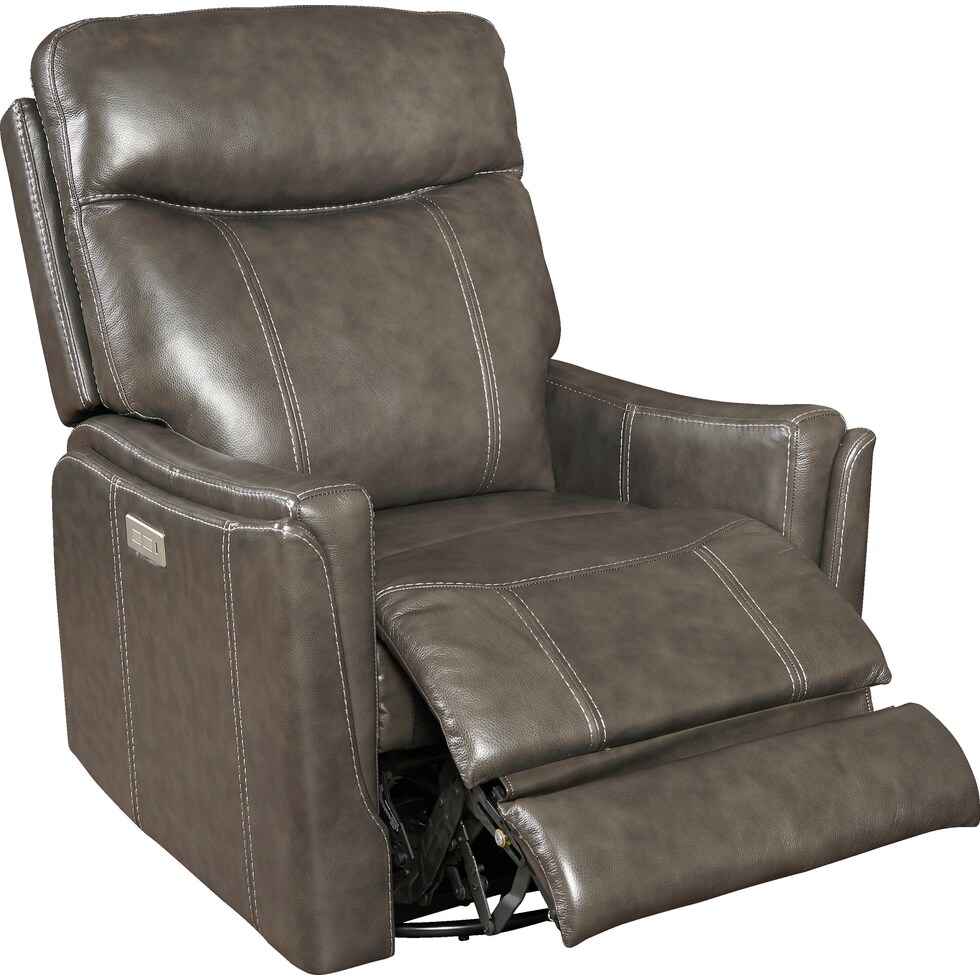 caspian gray glider recliner   